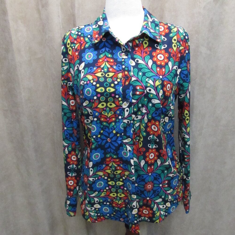 Merona Mod Retro Bright Floral Popover Tunic Large